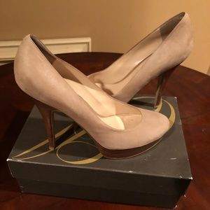 Enzo Angiolini Nude Platform Heels